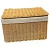 Fauhapyway Cesto portaoggetti fatto a mano con coperchio, in rattan, contenitore per vestiti, libri, giocattoli, organizzazione della casa, cestino portaoggetti di varie dimensioni (S)