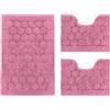 PARAMAISON Tris Bagno 3 Pezzi Soft, Coordinati Design Cerchi Morbido in Cotone Assorbente | Vinaccia