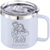 Xihedfd Tazza Personalizzabile con Foto Scritta da 350ml 410ml Mug Isolata con Nome Logo Testo Inciso Personalizzato Tazza da Caffè Personalizzata in Acciaio Inox con Manico Coperchio Regali per Donne Uomini