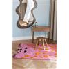 RugVista Lo Cat, Tappeto per bambini, Moderni Bambini, 95 x 170 cm, Rettangolare, Pelo medio, Soggiorno, Cameretta, Camera da letto, Lavabile solo a secco, Senza sostanze chimiche pericolose, Rosa/a