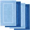 Lavea® 4 Tappetini Bagno 50x80 cm in 100% Cotone - Tappeti Bagno Assorbenti e Lavabili - Ideali come Tappeto Bagno o Tappetino Doccia - Blu Delfino e Blu Royal