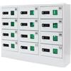 FENGSSLL Armadietto sicuro e comodo in acciaio per cellulare a 12 slot con mini caricabatterie, armadietto per stazione di ricarica e lucchetto a combinazione bianco - Ideale per studenti e dipendenti