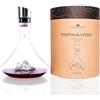 Alaskan MAKER Caraffa per decantare il vino, 1,8 l, borosilicato di alta qualità, soffiato artigianalmente con montagne in rilievo, tappo 3 in 1 (filtro, aeratore e beccuccio) (Tofane)