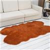 Tomifine Faux Pelliccia di Agnello di Pecora Tappeto, Soffice Imitazione Lana Tappeto Adatto per Tappeti per Soggiorno Camera da Letto, Pelliccia per Sedia (50x100cm,Marrone)