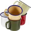 Generico Tazze Da Tè Smaltate Vintage 5 Pezzi 3.35X2.76X2.36In Multiuso Per Caffè Cappuccino Zuppe Ideali Per Feste Familiari E Amici Con Design Retrò E Impugnatura Ergonomica