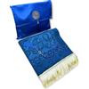 Safwa Tappeto da preghiera islamico tinta unita e rosario tasbih musulmano con confezione regalo elegante idea regalo islamica Ramadan Eid Hajj Umrah Matrimonio Gift, Sajada in velluto (blu)