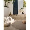 RugVista Jordan, Tappeto per interni ed esterni, Moderni, Ø 250 cm, Rotonda, Pelo medio, Porch, Lavabile solo a mano, Resistente ai raggi UV, Marrone