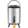 Fyssnn Dispenser per bevanda calde e fredde, in acciaio inox 4,5 l, grande dispenser con rubinetto, thermos e teglia per caffè, latte freddo, acqua e succhi di frutta
