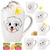 PLATINUX Set di 6 tazze da caffè con manico, motivo: cane, 250 ml, in ceramica