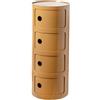 HUIZHENSHENG 4 Strati Tavolo Da Comodino Rotondo, Tavolo Da Comodino Rotondo Con Deposito, Design Impilabile Con Ampio Stoccaggio, Tavolino Tondo Piccolo Per La Camera Da Letto Del Soggiorno(Color:Ginger Yellow)