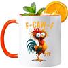 Generic F-Caw-F, divertente tazza in ceramica con gallo urlante con manico ergonomico, tazza da caffè F-Caw-F per mamma, sorella, amici, amanti, colleghi, casa, ufficio, scrivania, vacanze, compleanno