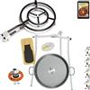 COMBOI Padella paella per gas butano 50 cm, padella paella 60 cm, regolatore del gas, tubo, gambe treppiede, livella, grembiule, ricettario digitale (kit 500 + gambe treppiede)