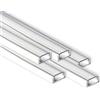 AFTERTECH 5x 2metri (10M) 1506B 15x6mm PROFILO ALLUMINIO BIANCO PER STRISCE STRIP LED BARRA RIGIDA 2M 2MT + COPERTURA (5x 2metri 1506bianco clear)