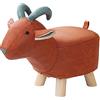rockible Poggiapiedi per animali Poggiapiedi Pouf Simpatico cartone animato Scarpe in legno portatili Fasciatoio Divano Sgabello da tè per camera da, capra rossa