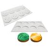 Uenmay Stampo in silicone per torta Jelly Pudding Candy Chocolate, strumento rotondo in plastica croccante in plastica, 8 fori, due in un fiore a spirale