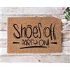 Social crazy Tappeto zerbino personalizzato - Shoes off - Party On - cocco naturale ideale per ingressi (Cocco Naturale, 90x60 cm)