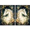 Craft Kreatively Carta di riso White Horse, formato A3+, 29 x 40,5 cm (2 pezzi), coppia sinistra e destra, per decoupage, poster, mobili e progetti artigianali CRAFT KREATIVELY