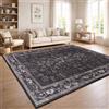 Paco Home Tappeto Soggiorno Vintage Pelo Corto Stile Boho Lavabile Antiscivolo Facile Da Pulire Design Retro Moderno, Colore:Antracite, Dimensione:160x220 cm