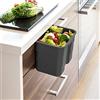 SOTECH SO-TECH® BIKI Secchio per l'Umido 4,2 L Anthrazit con Coperchio Cestino da Appendere Secchio Spazzatura Pattumiera