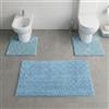 SUSANNA HOME DESIGN Set 3 Tappeti per Bagno Cielo Antiscivolo Super Assorbenti in Ciniglia - Parure Tappetino Doccia o Vasca, Tappeto Bidet, Tappeto WC, OEKO-TEX