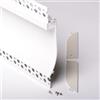 AFTERTECH PROFILO DA INCASSO BIANCO 2metri ARCHITETTURALE PER STRISCE LED CARTONGESSO A SCOMPARSA CON COPERTURA OPACA per stripled max 14mm (1x 2metri 18133B)