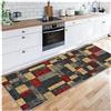 Siunwdiy Tappeto passatoia per corridoio, Marrone, grigio scuro, rosso, antiscivolo, patchwork, lavabile, al metro, per camera da letto, corridoio,Salotto Ingresso, lungo regolabile,50X150CM