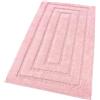 emmevi Tappeto Bagno Puro Cotone Elegante Morbido Scendiletto Antiscivolo Lavabile 60x40 Cm Rosa