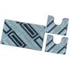 emmevi Tappeto Bagno Moderno Parure Set 3 Pezzi Soffice Shaggy Assorbente Antiscivolo Lavabile Blu
