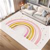 Generico Tappeto Salotto Arco, 80x120 cm, Tappeto Motivo Arcobaleno Astratto Rosa per Decorazioni Casa Camera da Letto, Lavabile in Lavatrice Antiscivolo Pelo Corto L185