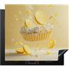KitchenYeah© Protezione Piano Induzione 59x52 cm Cucina Copri Fornelli Proteggi di Cottura Antiscivolo Tappetino Limone - Torta - Mangiare - Giallo