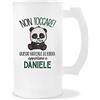 Planetee Boccale di Birra Daniele | Non Toccare Panda | Bicchieri da Birra Nome Messaggio Divertente Originale Idee Regali Anniversario Natale Valentino Divertenti