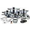 Generico Set Batteria di Pentole 23 Pezzi in Acciaio Inox a Induzione Antiaderente A.M.C.