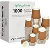 Generico 1000 BICCHIERINI PER CAFFÈ Bicchieri Caffe Biodegradabili da 75ml - Bicchieri Caffe Carta Resiste a Bevande Fino ai 85°/90°- Monouso Ecologici Bio