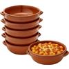 Virsus 6 Tegamini in Coccio Monoporzione, Misura 15x5 cm, Ciotole in Terracotta con maniglie, Terrine adatti al Forno, per Gnocchi, Fusilli, Lasagne, Parmigiana, Pasta al Forno, Made in Italy