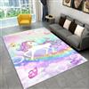 PEIHUODAN Tappeto Cameretta Bambina Cute Unicorno Arcobaleno - Morbido in Spugna Di Flanella Antiscivolo - Soggiorno Camera Da Letto Bambini - Lavabile - Rosa (Colore 3,160x230cm)
