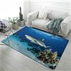 PEIHUODAN Tappeti Salotto Mondo Sottomarino Squalo Blu Delfino Tappeto per Cameretta Bambini, Antiscivolo Lavabile per Soggiorno, Camera da letto, Tappetino da Gioco per Ragazzi Ragazze, 100x200 cm, Color 4