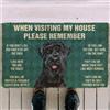 Bioonce Zerbino antiscivolo per porta d'ingresso gigante Schnauzer House Rules personalizzato zerbino decorativo portico zerbino 40,6 x 61 cm