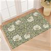 FADALO William Morris, Tappeto vintage floreale, motivo floreale verde salvia/giallo, tappeto rustico per pavimento di fattoria, lavabile, antiscivolo, per ingresso, bagno, soggiorno, 61 x 91,4 cm