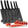 Klarstein Coltelli da Cucina Professionali 6 Pezzi, Set Coltelli da Cucina con Ceppo Magnetico, 6 da in Acciaio Legato, Set da Professionali Anti Graffio