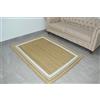 Ripaz Vogue Ripaz - Tappeto in iuta naturale con linea bianca steccata, intrecciato a mano, 150 x 240 cm, rettangolare