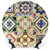 Gokays Piatto decorativo con motivo floreale messicano con piastrelle messicane con design floreale, piatto rotondo in ceramica per casa, ufficio, feste, cene, piatti in porcellana marocchina, 20 cm, regali