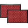 deco-mat Zerbino per esterni e interni, 45 x 75 cm, set da 2 pezzi, rosso, antiscivolo, resistente alle intemperie, con setole robuste, per esterni
