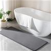 PAGGED Tappeto lungo da bagno in memory foam, grigio, in microfibra, antiscivolo, morbido, assorbente, lavabile, 61 x 152 cm