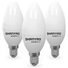 Shanyao 3 lampadine LED Candela C37 55W 522 lumen consumo solo 6W. Attacco E14 non dimmerabile. Luce bianca Naturale 4000K