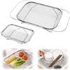 Generic Aggiornamento sopra il lavello a rete colino espandibile colino in acciaio inox cestino per verdure per lavello da cucina (45,5 x 24,5 x 8 cm)