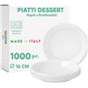 marketcaffe Set di 1000 Piatti Dessert in Plastica Riutilizzabile Rigida, Lavabili 20 Cicli in Lavastoviglie - Monouso, Resistenti e di Alta Qualità - Perfetti per Feste, Eventi e Catering