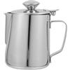 Toyvian Bricco in acciaio per Latte con Beccuccio Sottile e Coperchio Resistente e Antiruggine per Schiumare e Decorare Caffè Casa e Bar