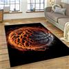 PEIHUODAN Tappeto Per Soggiorno A Tema Basket Fiammato, Tappetino Da Gioco Moderno Con Design Da Campo Da Basket, Tappeto Gaming Per Ragazzi in Camera Letto Stanza E-sports (Basket 2,160x230cm)