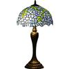 GAUUA Lampada Da Tavolo in Stile Tiffany Glicine Lampada Da Comodino in Vetro Colorato Pastorale Uva Glicine Lampada Da Lettura Da Scrivania Per Camera Da Letto Comodino Cafe Bar, 12 Pollici