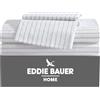 Eddie Bauer - Lenzuola intere, percalle di cotone set di biancheria da letto, fresco e fresco decorazione per la casa (Essential Stripe bianco, completo)